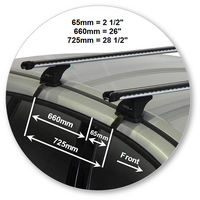 Prorack Black 2 Bar Heavy Duty Through Bar kit to suit Ford Kuga 5dr SUV (2013 - 2020)