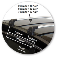 Prorack Silver 2 Bar Aero Flush Bar kit to suit Nissan X-Trail 5dr SUV (2014 - 12/2022)