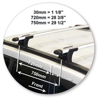 Prorack Black 2 Bar Aero Through Bar kit to suit Nissan X-Trail 5dr SUV (2010 - 3/2014)