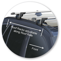 Prorack Black 2 Bar Aero Through Bar kit to suit BMW 3 Series 5dr Wagon (2012 - 2/2019)