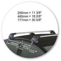 Prorack Silver 2 Bar Aero Flush Bar kit to suit Volvo S60 4dr Sedan (2010 - 7/2019)