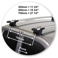 Prorack Silver 2 Bar Aero Through Bar kit to suit Mazda BT-50 Freestyle Cab 4dr Ute (11/2006 - 10/2011)