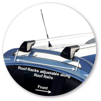 Prorack Silver 2 Bar Aero Flush Bar kit to suit Holden Captiva 5 5dr SUV (2006 - 2020)