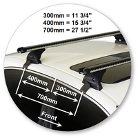 Prorack Black 2 Bar Heavy Duty Through Bar kit to suit Lexus GS 4dr Sedan (2012 - 2020)