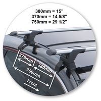Prorack Black 2 Bar Aero Through Bar kit to suit Nissan Qashqai 5dr SUV (6/2014 - 2022)