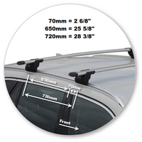 Prorack Silver 2 Bar Aero Through Bar kit to suit BMW X5 F15 5dr SUV (2013 - 2018)