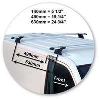 Prorack Silver 2 Bar Aero Through Bar kit to suit Volkswagen Multivan T5 4dr Van (2004 - 6/2015)