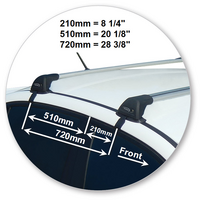 Prorack Silver 2 Bar Aero Flush Bar kit to suit Ford Falcon FG X 4dr Sedan (12/2014 - 2016)