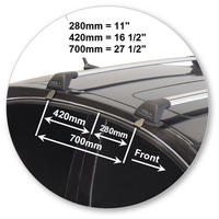 Prorack Silver 2 Bar Aero Flush Bar kit to suit Holden Caprice 4dr Sedan (2006 - 2020)