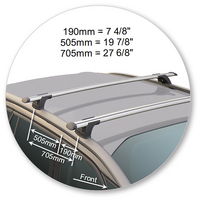 Prorack Silver 2 Bar Aero Through Bar kit to suit Citroen C4 Grand Picasso 5dr MPV (2014 - 2017)