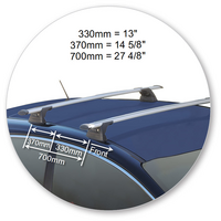 Prorack Black 2 Bar Aero Through Bar kit to suit Kia Pro Ceed GT 3dr Hatch (2014 - Current)