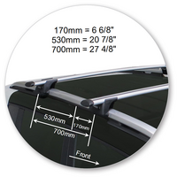 Prorack Black 2 Bar Aero Through Bar kit to suit Jeep Renegade 5dr SUV (2015 - Current)