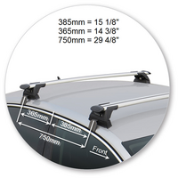 Prorack Silver 2 Bar Aero Through Bar kit to suit Volkswagen Passat B8 4dr Sedan (10/2015 - Current)