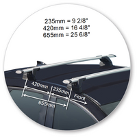 Prorack Black 2 Bar Aero Through Bar kit to suit Mazda CX-3 5dr SUV (2015 - Current)