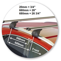 Prorack Silver 2 Bar Heavy Duty Through Bar kit to suit Lexus NX 5dr SUV (2015 - 2021)