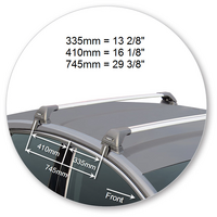 Prorack Silver 2 Bar Aero Flush Bar kit to suit Ford Mondeo 5dr Hatch (2015 - Current)