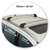 Prorack Silver 2 Bar Aero Flush Bar kit to suit Mitsubishi Outlander 5dr SUV (2015 - 2017)