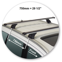 Prorack Silver 2 Bar Heavy Duty Through Bar kit to suit Mitsubishi Outlander 5dr SUV (2015 - 2017)