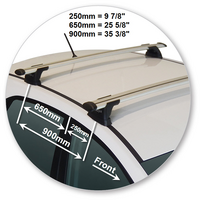 Prorack Black 2 Bar Aero Through Bar kit to suit Hyundai Accent 5dr Hatch (2011 - 2020)