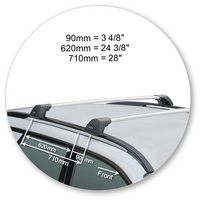 Prorack Silver 2 Bar Aero Flush Bar kit to suit Land Rover Discovery Sport 5dr SUV (2014 - Current)