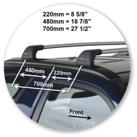 Prorack Silver 2 Bar Aero Flush Bar kit to suit Suzuki Grand Vitara 3dr SUV (2013 - Current)