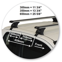 Prorack Black 2 Bar Heavy Duty Through Bar kit to suit Toyota HiLux Extra Cab 4dr Ute (10/2015 - Current)