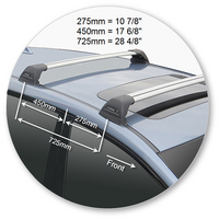 Prorack Black 2 Bar Aero Flush Bar kit to suit Subaru Levorg 5dr Wagon (6/2016 - Current)