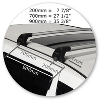 Prorack Silver 2 Bar Aero Flush Bar kit to suit Toyota Alphard 5dr MPV (2002 - 2008)