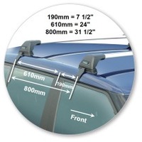 Prorack Silver 2 Bar Aero Flush Bar kit to suit Skoda Fabia 5dr Hatch (2007 - 2014)