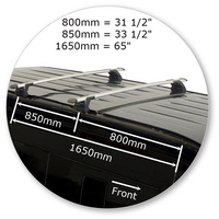 Prorack Silver 2 Bar Aero Through Bar kit to suit Nissan NV350 High Roof 5dr Van (2012 - Current)