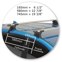 Prorack Black 2 Bar Aero Through Bar kit to suit Toyota Rav4 5dr SUV (2013 - 4/2019)