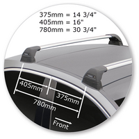 Prorack Silver 2 Bar Aero Flush Bar kit to suit Mercedes-Benz E-Class W213 4dr Sedan (6/2016 - Current)