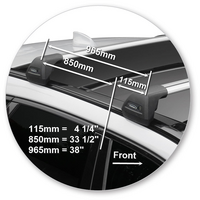 Prorack Silver 2 Bar Aero Flush Bar kit to suit Jaguar F-Pace 5dr SUV (2016 - Current)