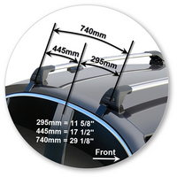 Prorack Silver 2 Bar Aero Flush Bar kit to suit Alfa Romeo Giulia Steel &amp; Sun Roof 4dr Sedan (2016 - Current)