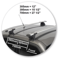 Prorack Silver 2 Bar Aero Through Bar kit to suit Nissan Juke 5dr SUV (2012 - 6/2020)