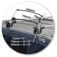 Prorack Silver 2 Bar Aero Through Bar kit to suit Toyota Fortuner GXL/Limited 5dr SUV (2015 - Current)