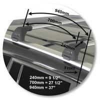 Prorack Silver 2 Bar Aero Flush Bar kit to suit Lexus LX 5dr SUV (2016 - 3/2022)