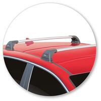 Prorack Silver 2 Bar Aero Flush Bar kit to suit Hyundai i30 N Steel Roof 5dr Hatch (2017 - Current)