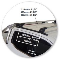 Prorack Silver 2 Bar Aero Flush Bar kit to suit Nissan Navara NP300 (D23) Dual Cab 4dr Ute (2015 - Current)