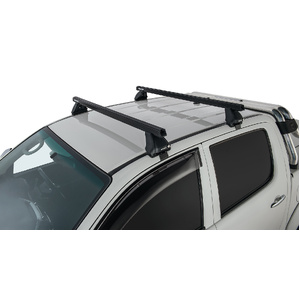 Rhino-Rack JA0176 Heavy Duty 2500 Black 2 Bar Roof Rack for TOYOTA Hilux Gen 7 Dual Cab 4DR Ute (04/2005-09/2015)