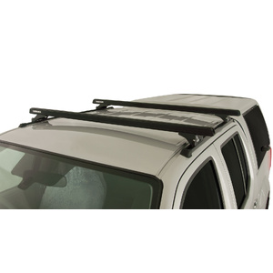 Rhino-Rack JA0662 Heavy Duty RLTP Trackmount Black 2 Bar Roof Rack for NISSAN Navara D40 (RX) Dual Cab 4DR Ute (11/2005-06/2015)