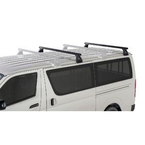 Rhino-Rack JA0801 Heavy Duty RL150 Black 2 Bar Roof Rack for TOYOTA Hiace Gen 4 2DR Van (11/1989-02/2005)