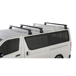 Rhino-Rack JA0833 Heavy Duty RL150 Black 3 Bar Roof Rack for TOYOTA Hiace Gen 4 2DR Van (11/1989-02/2005)
