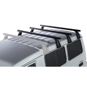 Rhino-Rack JA0838 Heavy Duty RL210 Black 3 Bar Roof Rack for TOYOTA Land Cruiser 78 Series Troop Carrier 2DR 4WD (03/2007-Current)