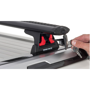 Rhino-Rack JA6218 Vortex RLT600 Black 2 Bar Roof Rack for FORD Ranger Wildtrak PX/PX2/PX3 (Roller Shutter Tracks) 4DR Ute (06/2012-12/2022)