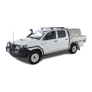 Rhino-Rack JA6233 Heavy Duty RLT600 Trackmount Black 2 Bar Roof Rack for TOYOTA Hilux Gen 7 Dual Cab 4DR Ute (04/2005-09/2015)
