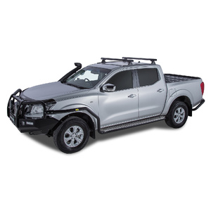 Rhino-Rack JA8356 Heavy Duty RLT600 Trackmount Black 2 Bar Roof Rack for NISSAN Navara (pre facelift) NP300 Dual Cab 4DR Ute (01/2015-12/2021)
