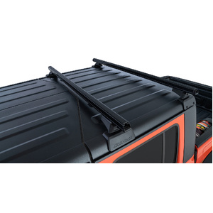 Rhino-Rack JC-00297 Heavy Duty Black 2 Bar Rhino-Rack Backbone Roof Rack &amp; RCL Legs for JEEP Gladiator JT 4DR Ute (06/2020-Current)