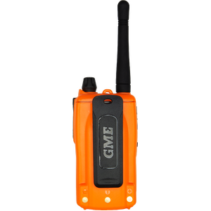 GME 5/1 Watt UHF CB Handheld Radio including Accessories - Twin Pack - Blaze Orange
