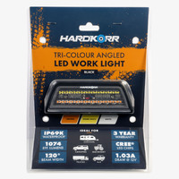 HARDKORR TRI-COLOUR ANGLED LED WORK LIGHT (BLACK)